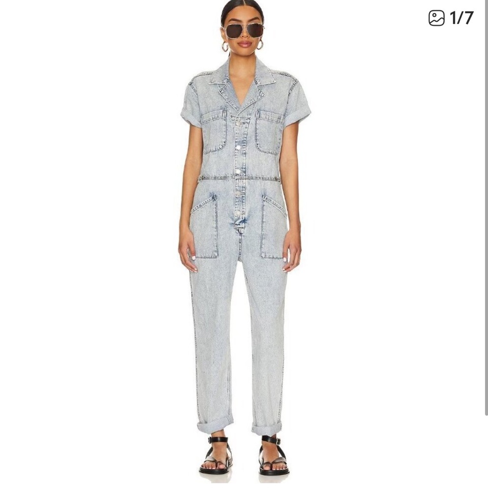 Pistola Women's Light Gray Denim Overalls